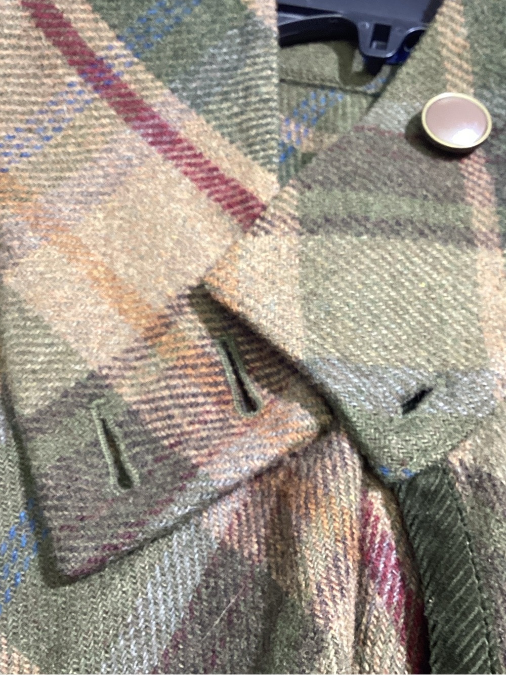 CHAPS Ralph Lauren Plaid Wool Blend Poncho Cape Wrap Green Maroon Size XL - Picture 9 of 9